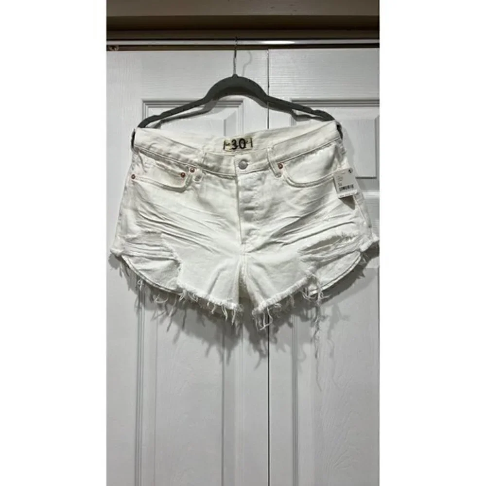 We the Free Loving Good Vibrations Cutoff Denim Shorts FREE PEOPLE